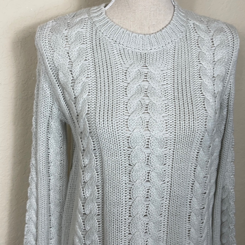 NWT Workshop Soft Gray Cable-knit Sweater